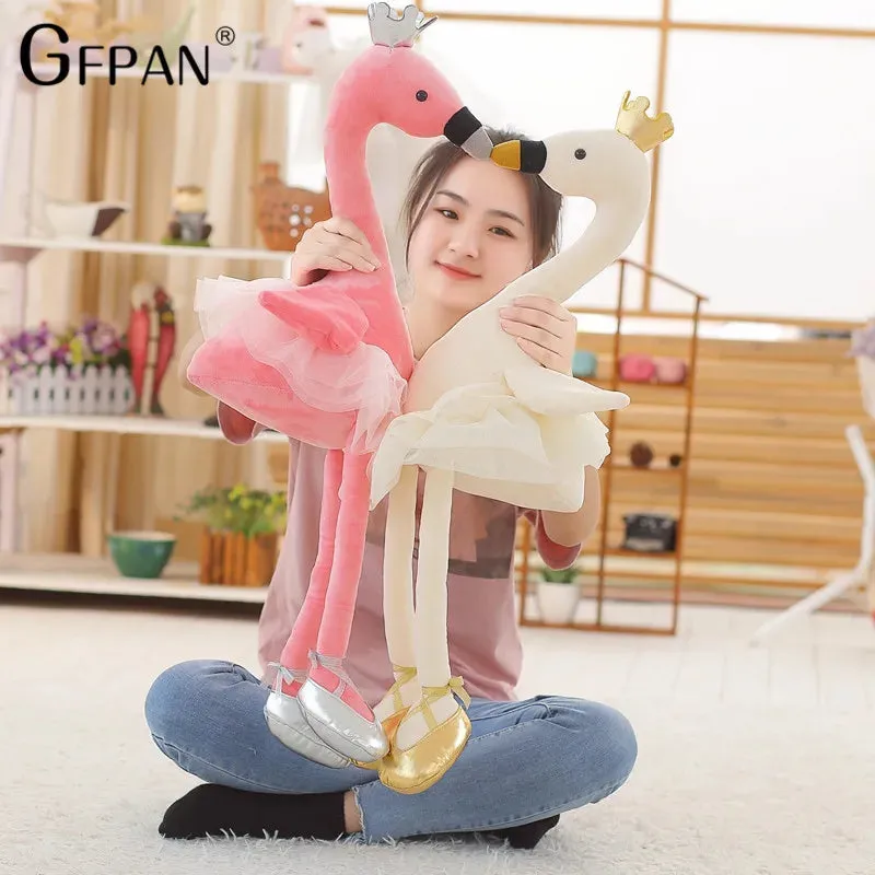 1pc Beautiful Skirt Swan White&Pink Color Super Lovely Animal Stuffed&Plush Baby Cotton Toys Party Doll For Children Girls Kids