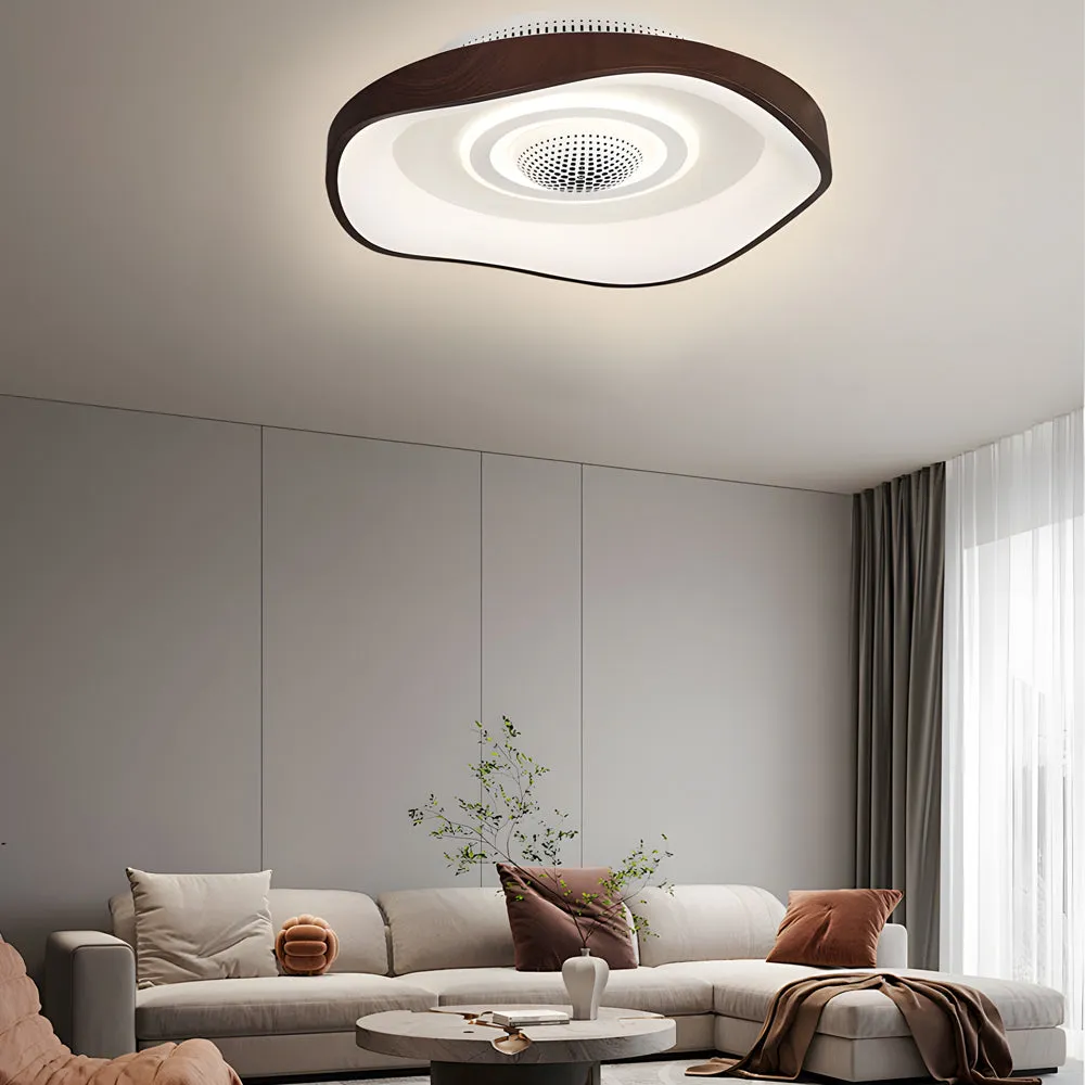 20'' Modern Round Bladeless Ceiling Fan with Dimmable LED Light