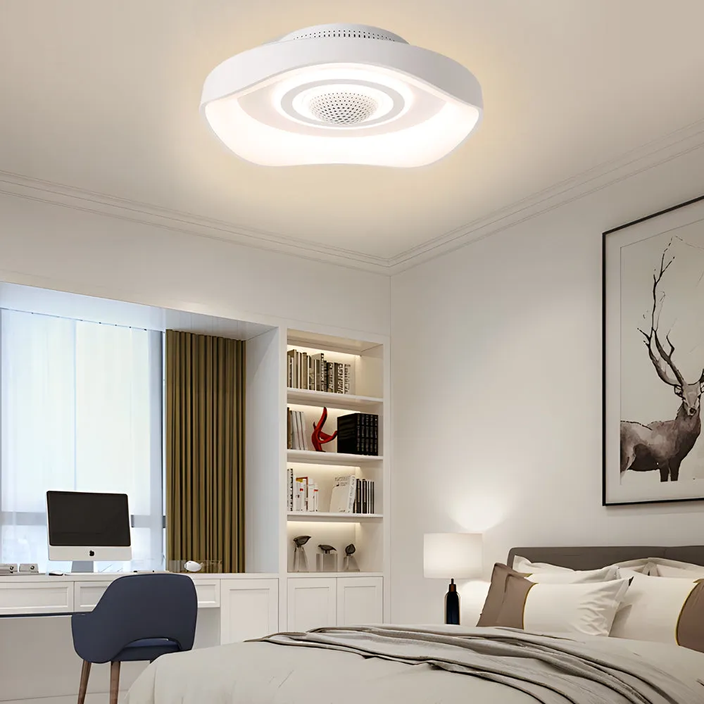 20'' Modern Round Bladeless Ceiling Fan with Dimmable LED Light