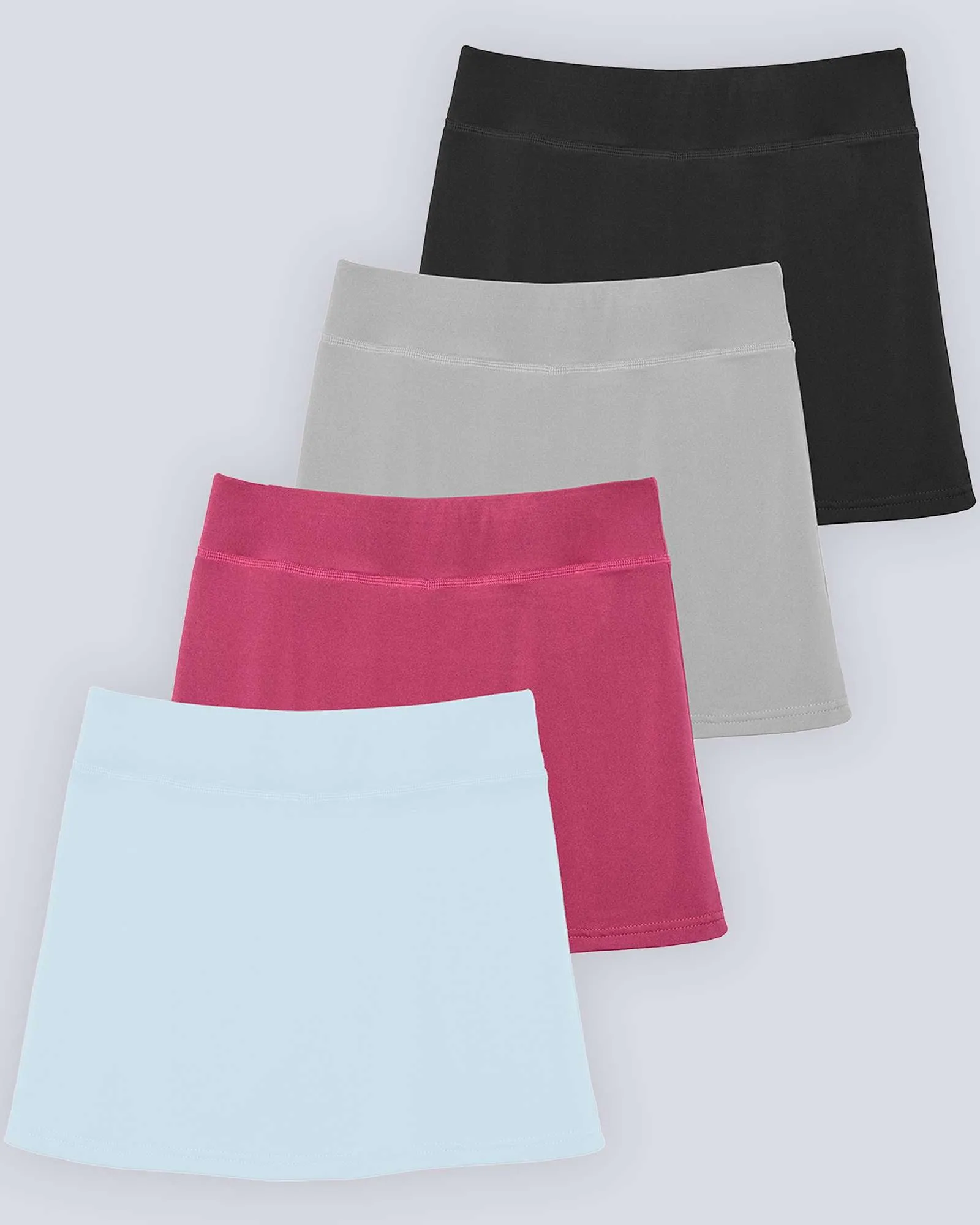 4 Pack: Girls' Active Skirt with Bike Short Lining