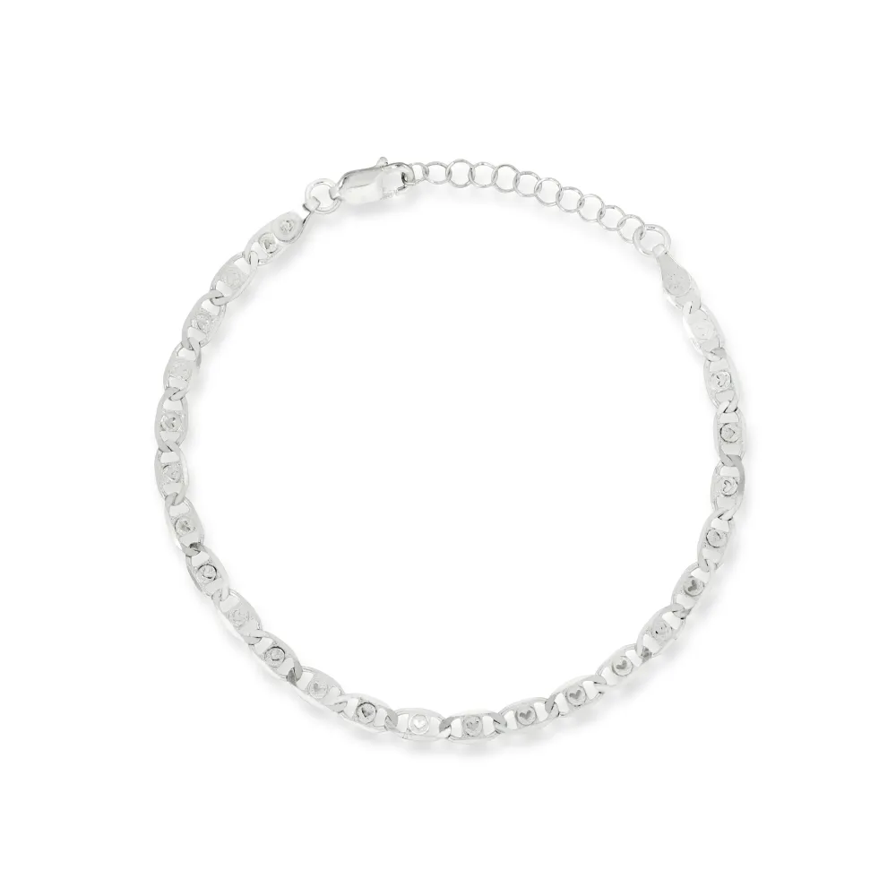 925 Silver Heart Valentino Bracelet (3.6MM)