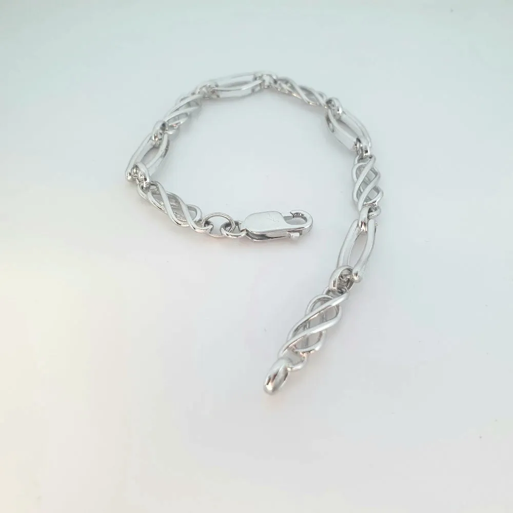 9ct White Gold Twisted Bracelet