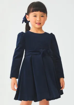 Abel & Lula Girls’ Navy Velvet Dress 5533