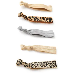 Accessorize London Pack Of 5 Leopard Hair Tie Accessory