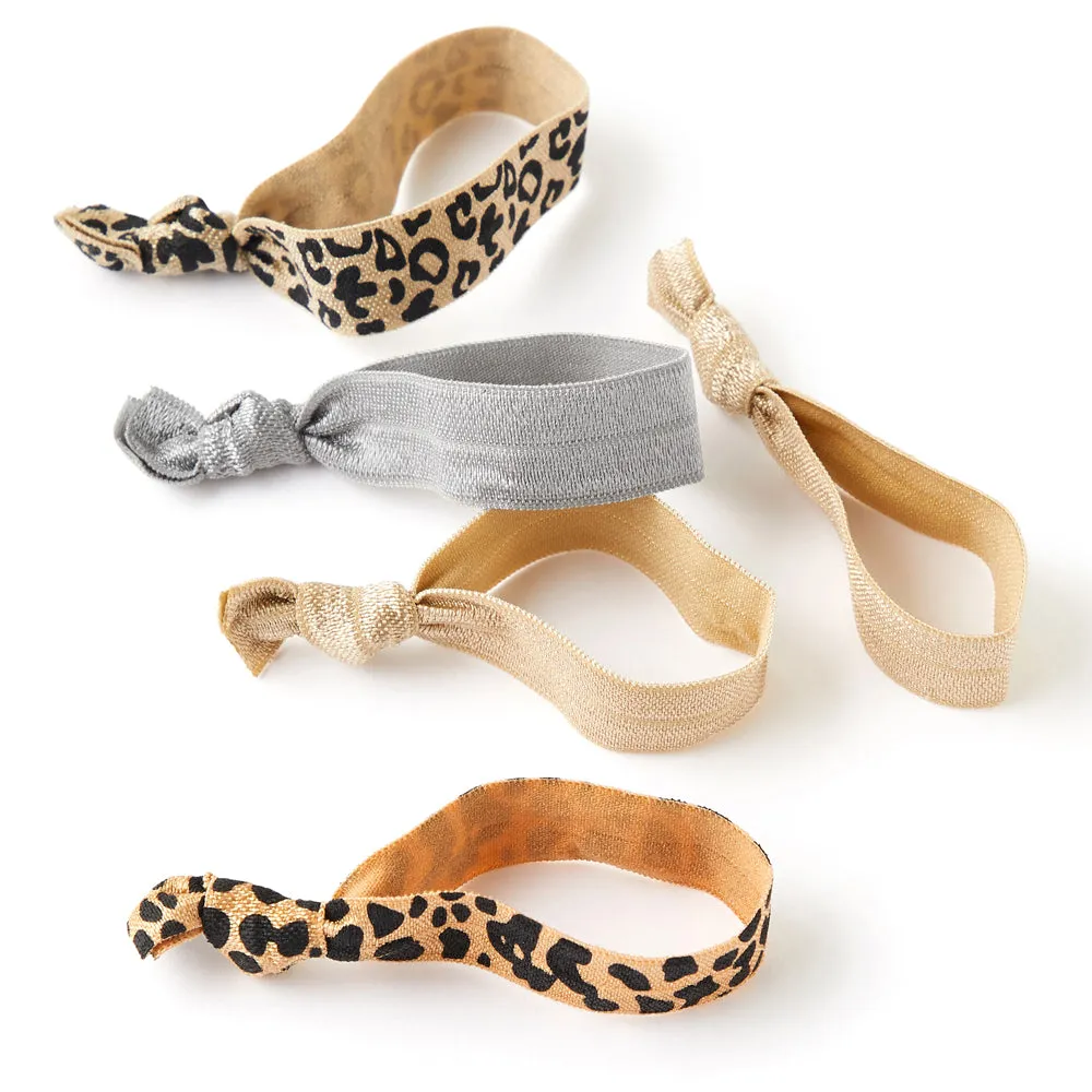 Accessorize London Pack Of 5 Leopard Hair Tie Accessory