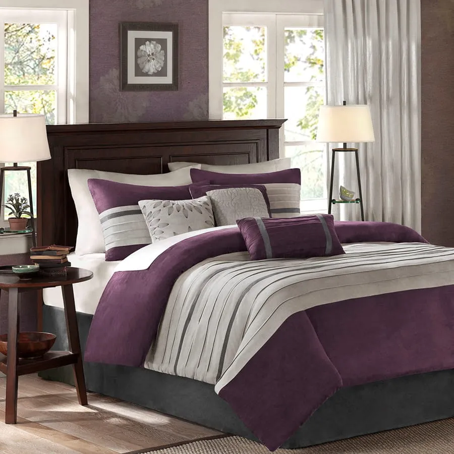 Akurle Purple Full 7pc Comforter Set