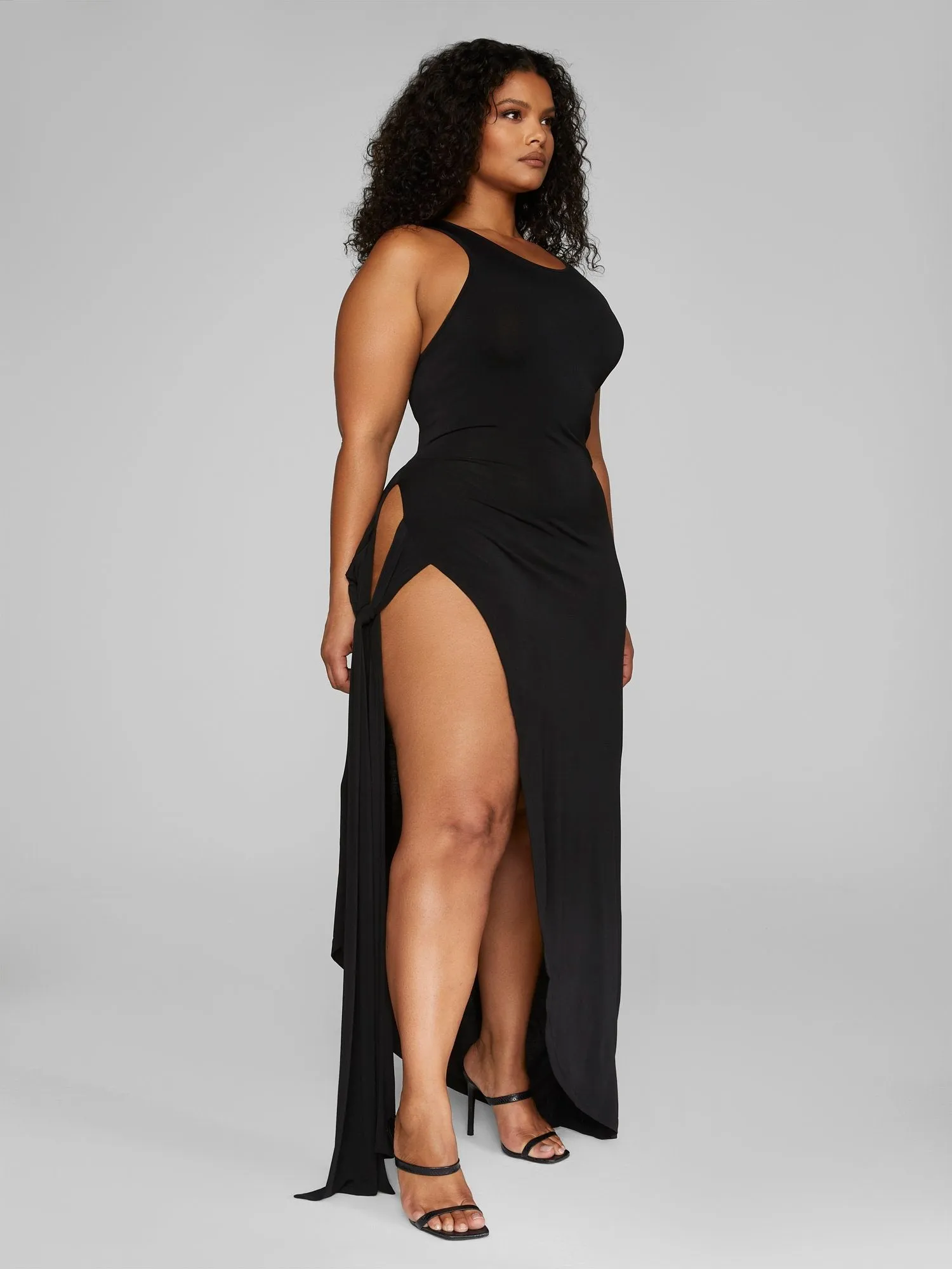 Angelique Side Slit Knit Maxi Dress - Leslie Sidora x FTF