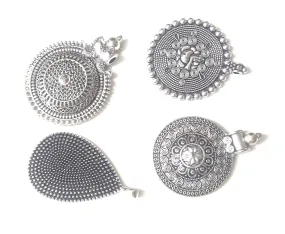 Antique Silver Pendants Combo 5 for Jewellery Making