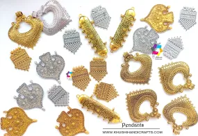 Assorted Antique Gold and Silver Pendants for Jewellery Making - 100 grams