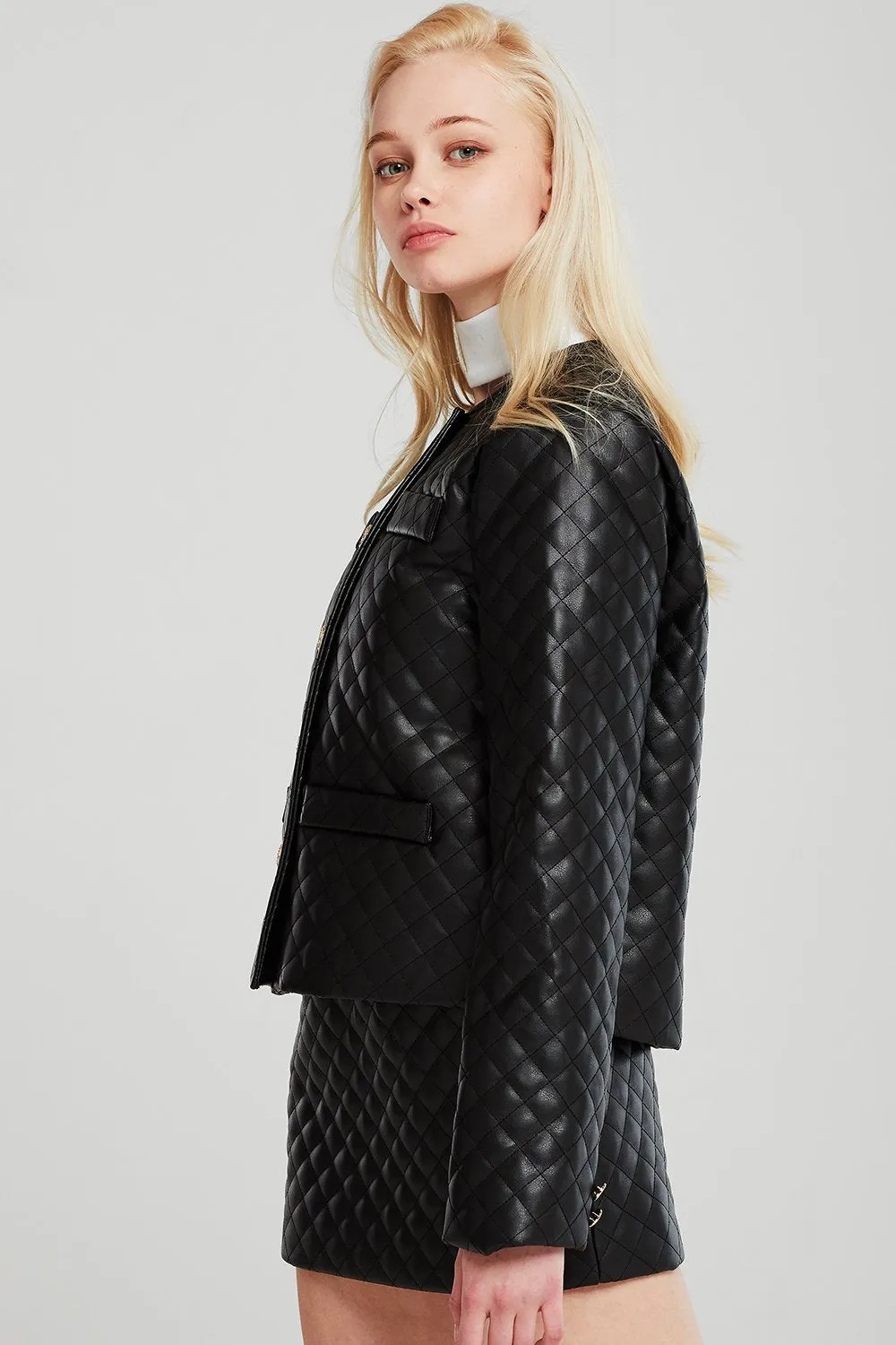 Aurora Quilted Pleather Jacket