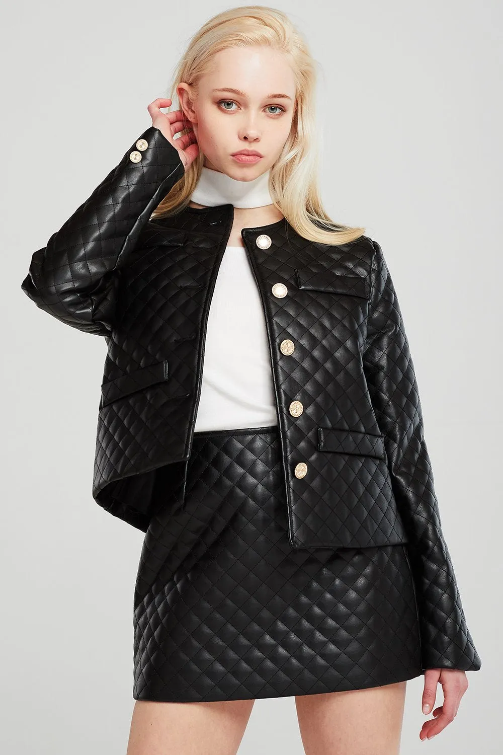 Aurora Quilted Pleather Jacket