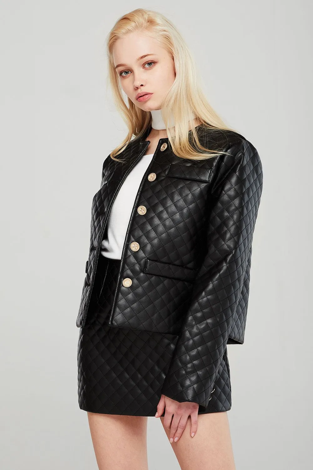 Aurora Quilted Pleather Jacket