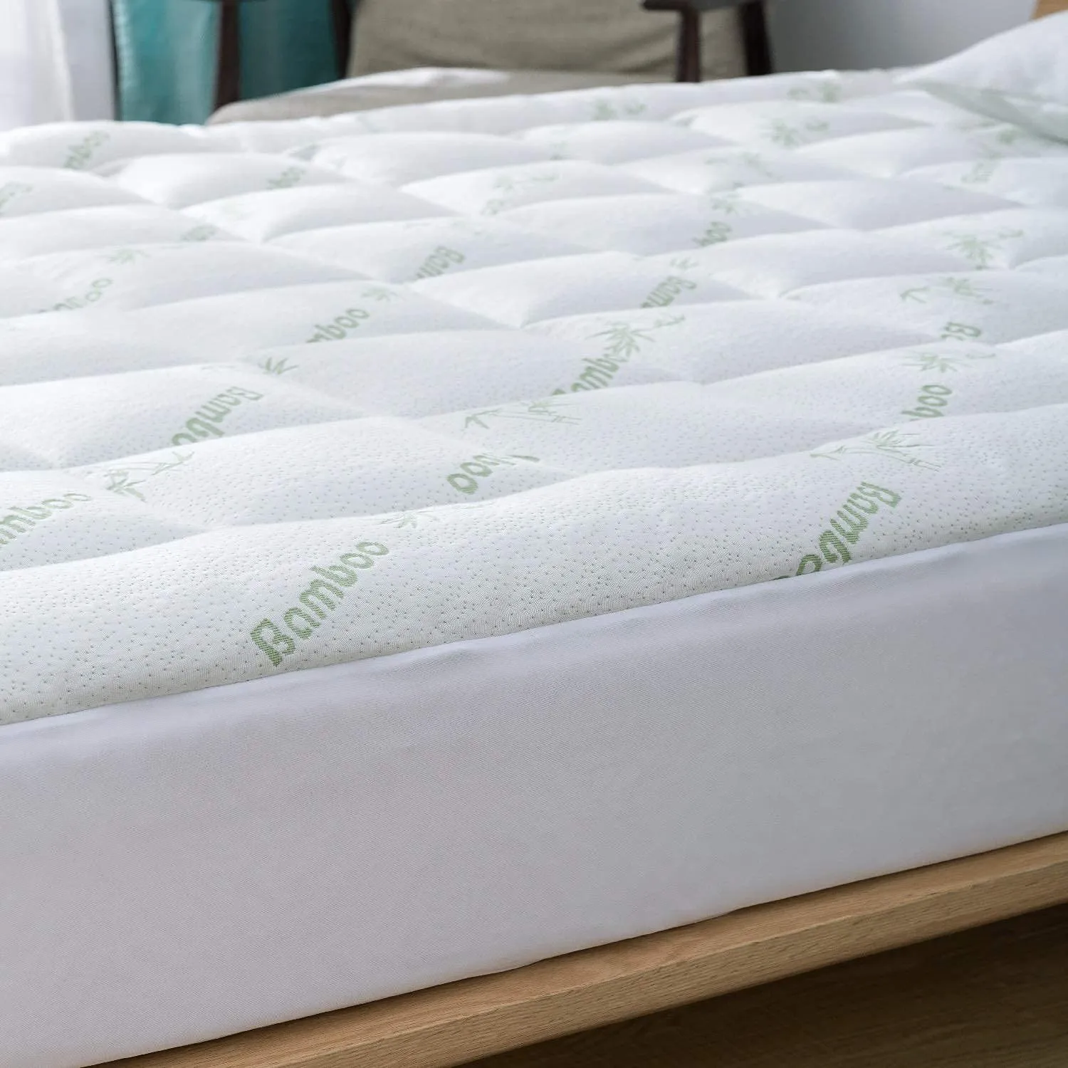 Bamboo Mattress Topper Twin Cooling Breathable Extra Plush Thick Fitted 8-20 Inches Pillow Top Mattress Pad Rayon Cooling Ultra Soft (Bamboo, Twin 39x75 Inches)