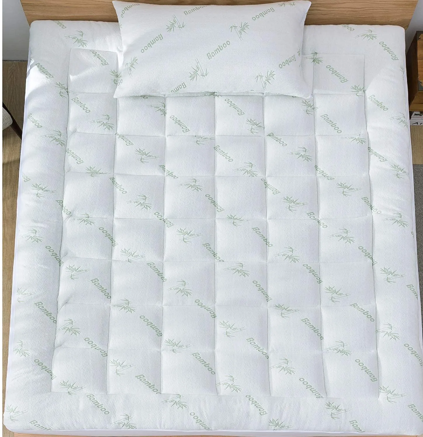 Bamboo Mattress Topper Twin Cooling Breathable Extra Plush Thick Fitted 8-20 Inches Pillow Top Mattress Pad Rayon Cooling Ultra Soft (Bamboo, Twin 39x75 Inches)