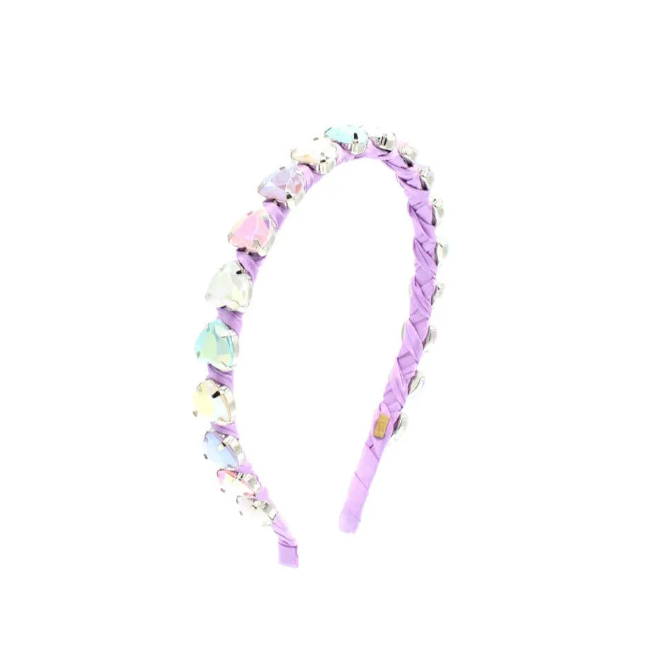 Bari Lynn Heart Jewel Thin Headband - Lavender