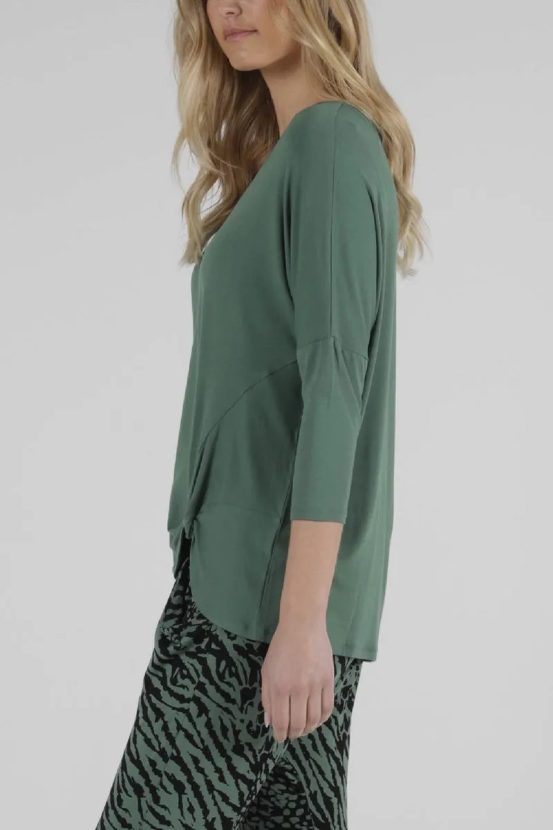 Betty Basics - Atlanta 3/4 Sleeve Top - Sage