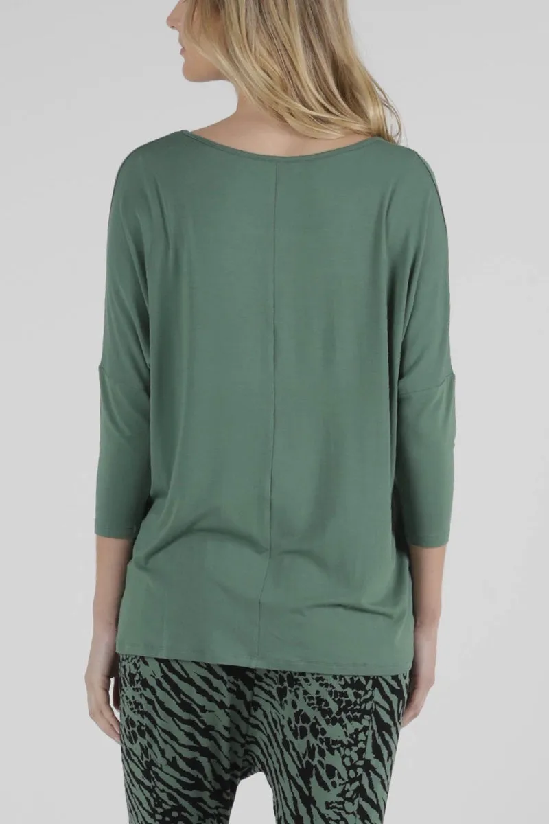 Betty Basics - Atlanta 3/4 Sleeve Top - Sage