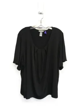 Black Top Short Sleeve By Catherines, Size: 3x