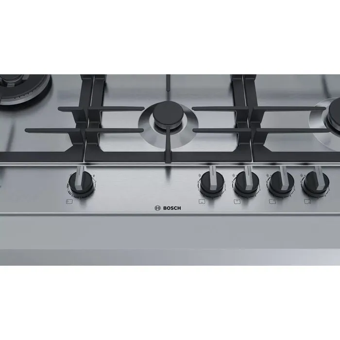 Bosch PCS9A5B90 Hob 90 CM, 5 Burners 5.0 KW Wok Burner, Flame Select, Stainless Steel