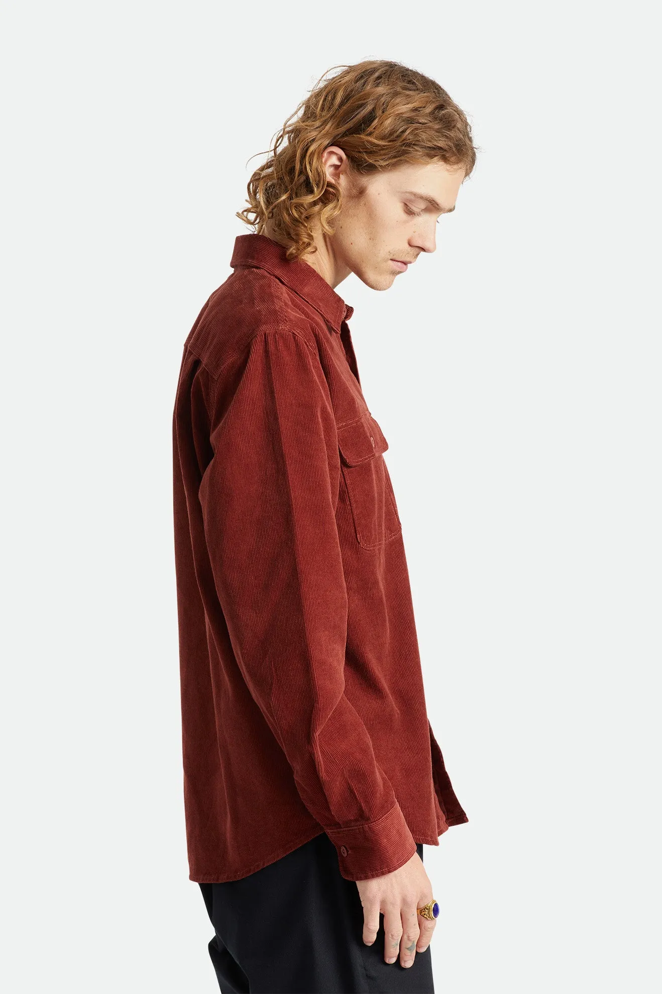 Bowery Corduroy L/S Flannel - Dark Brick