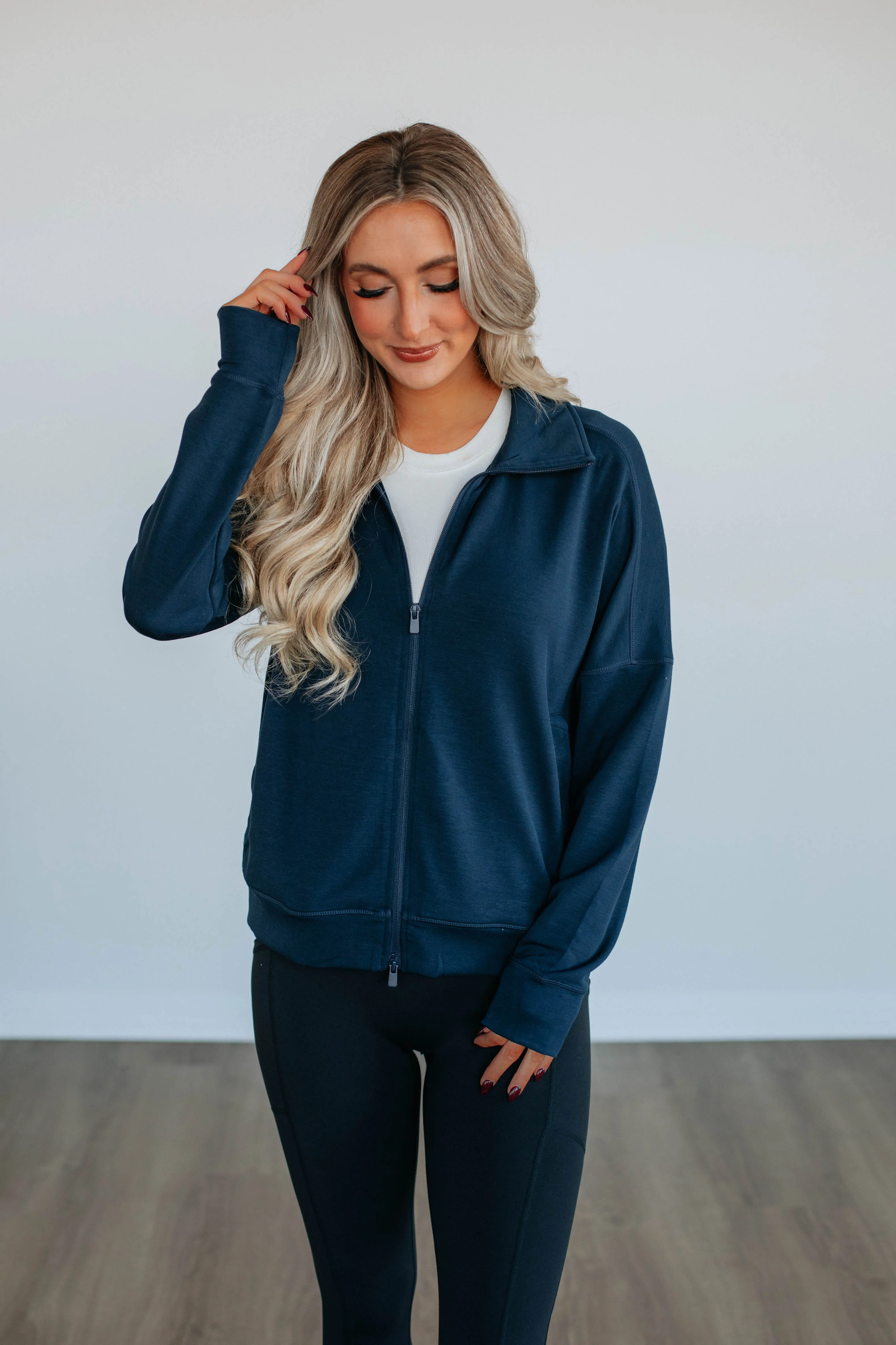 Breckyn Zip-Up Jacket - Navy