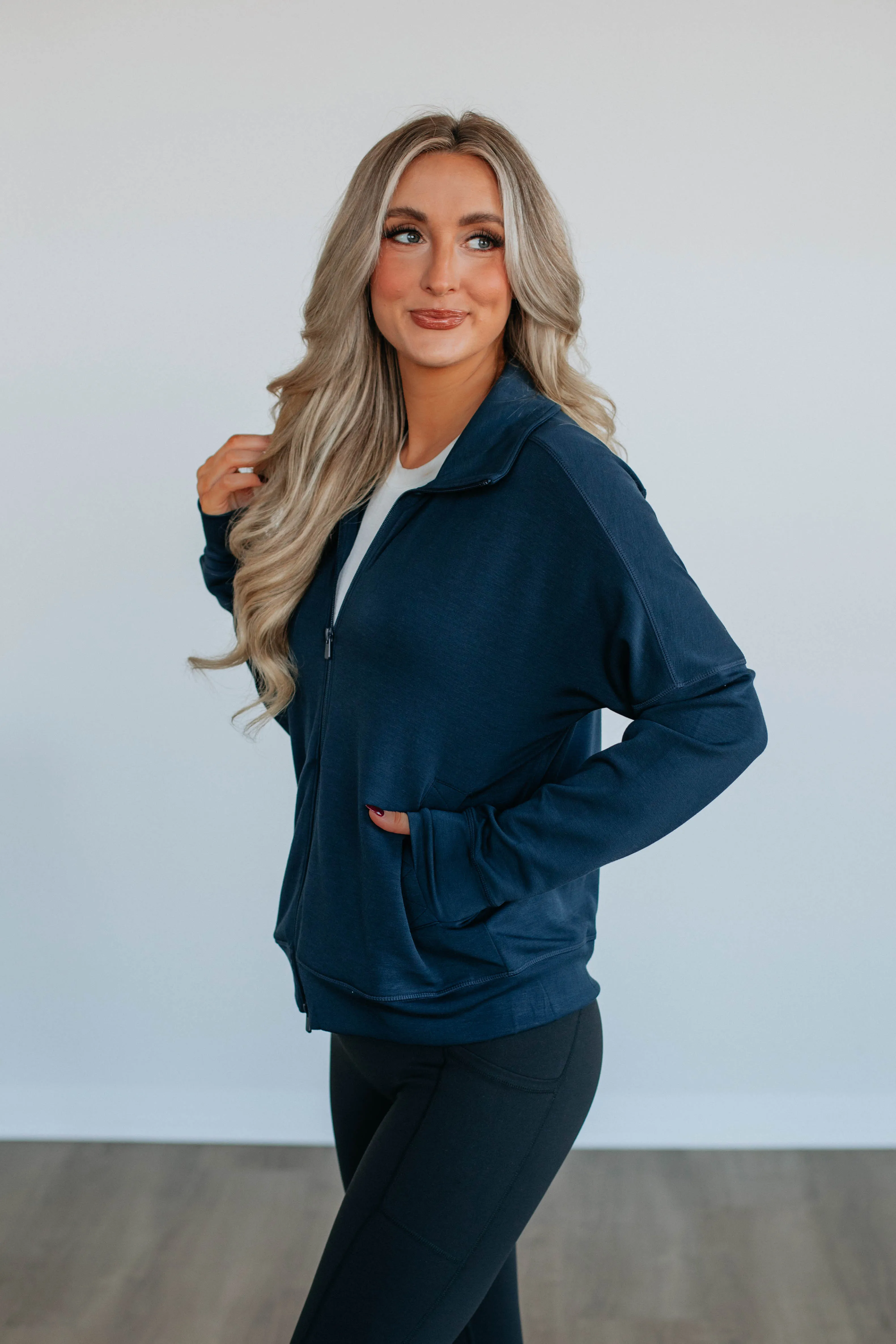 Breckyn Zip-Up Jacket - Navy