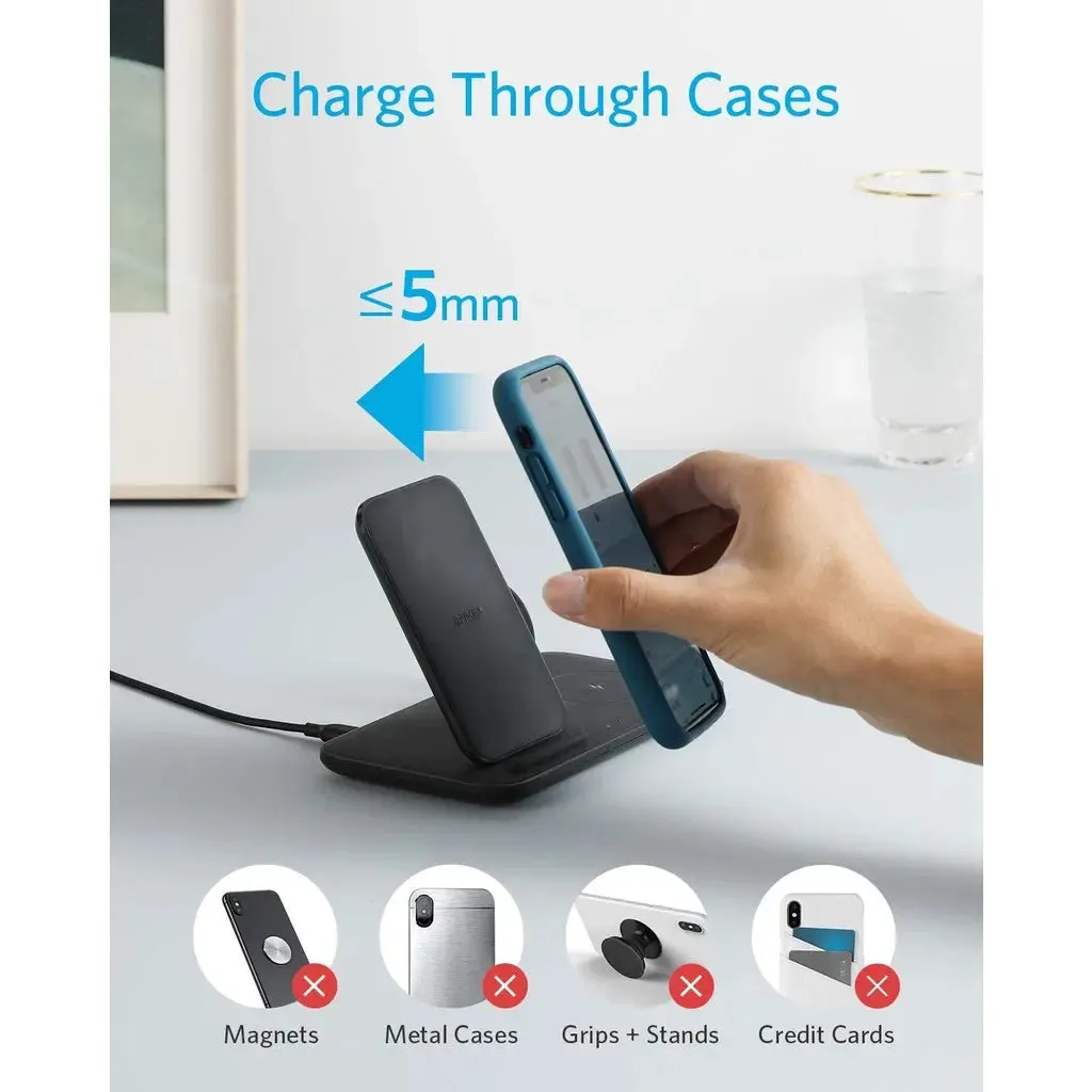 [Bundle Deal] Anker PowerWave 3 in 1 Qi-Certified Stand Wireless Charger with 312 Charger 20W and 322 USB-C Cable