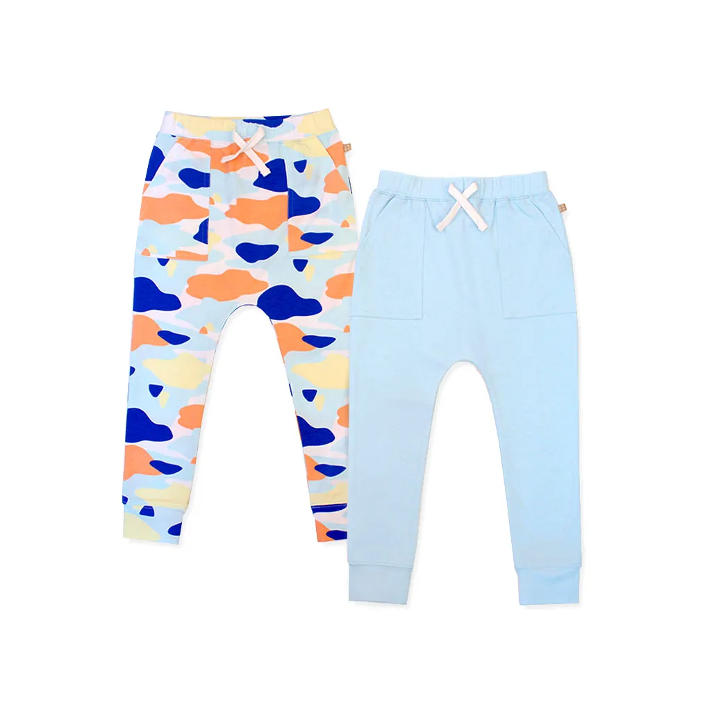 Camo Flash Harem Pants 2pc Bundle Set (Blue)