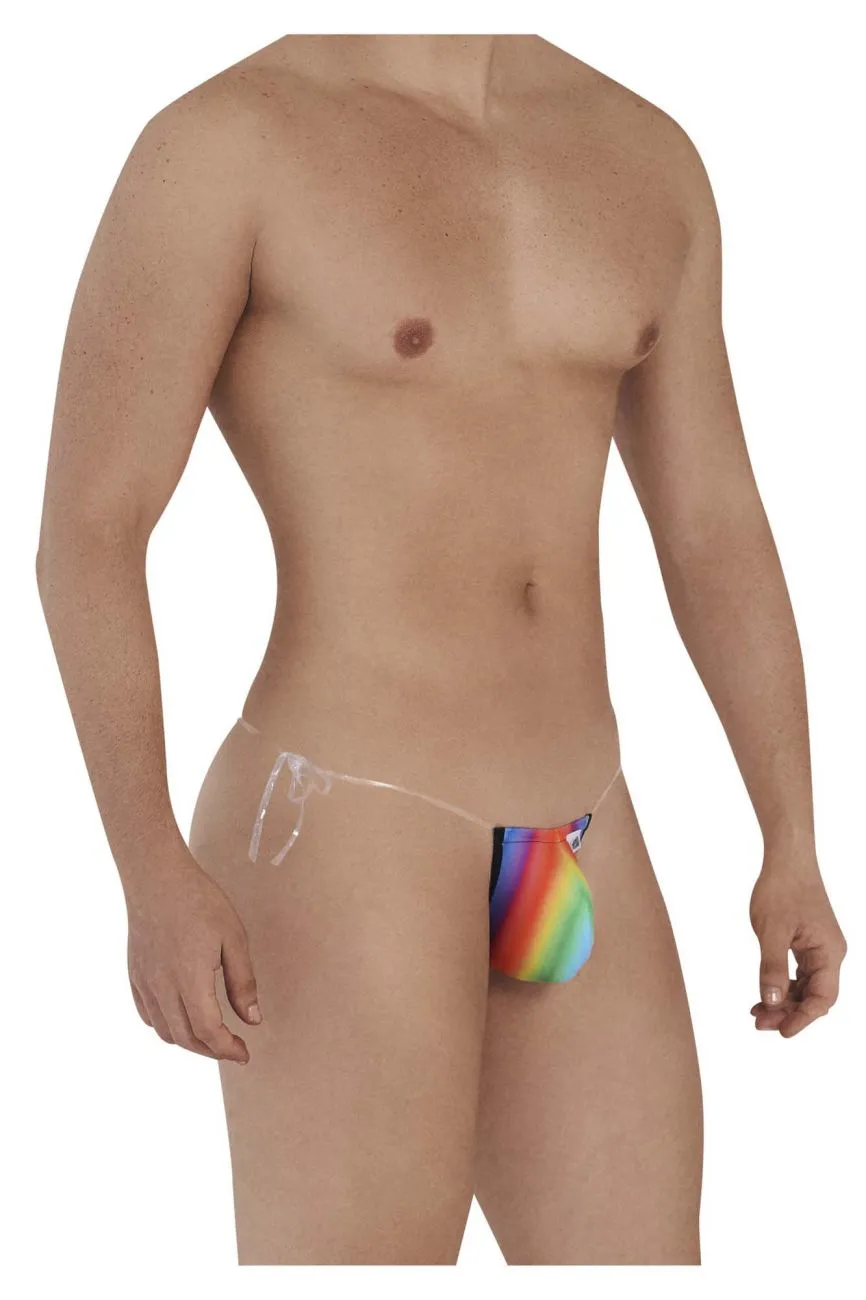 CandyMan 99571 Invisible Strap Micro G-String Rainbow Print