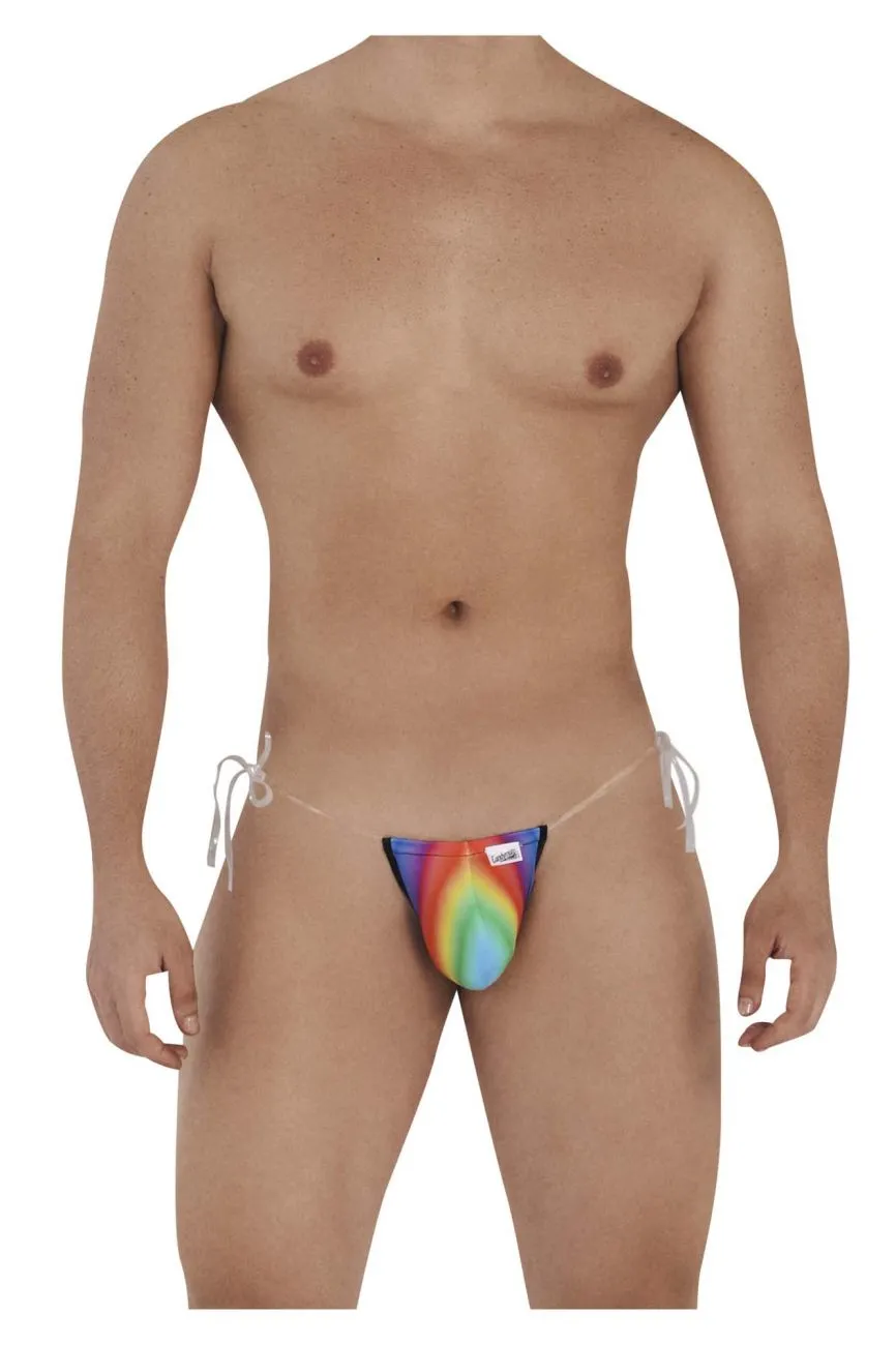 CandyMan 99571 Invisible Strap Micro G-String Rainbow Print