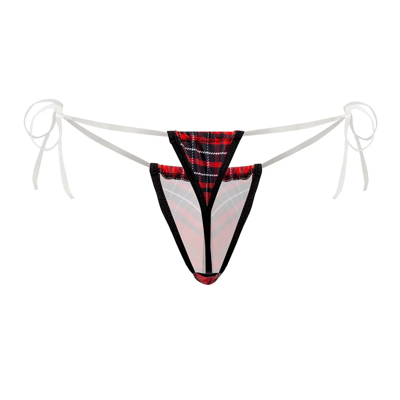 CandyMan 99571X Invisible Strap Micro G-String Red Print Plus Sizes