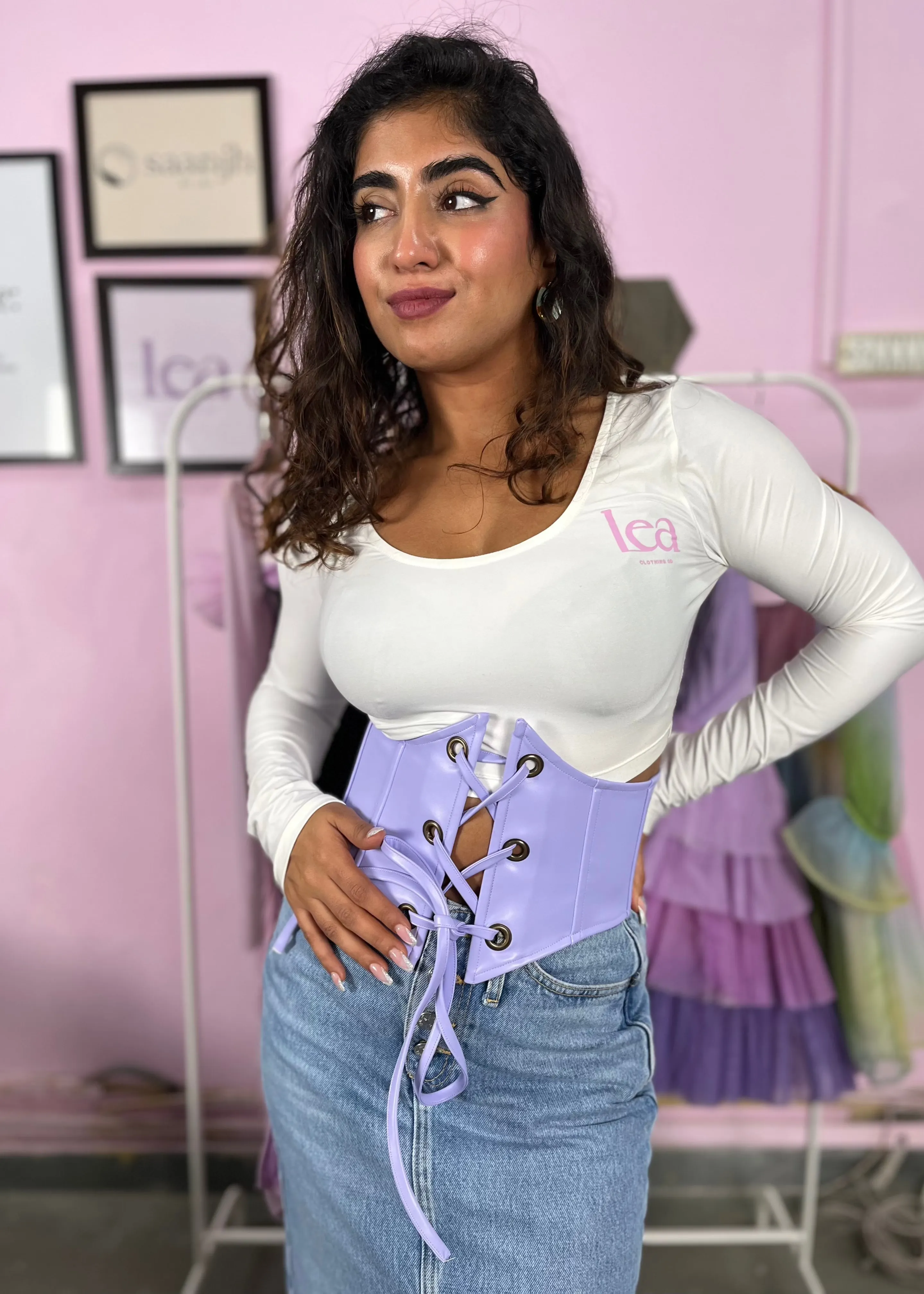 Cassidy Lavender Corset Belt