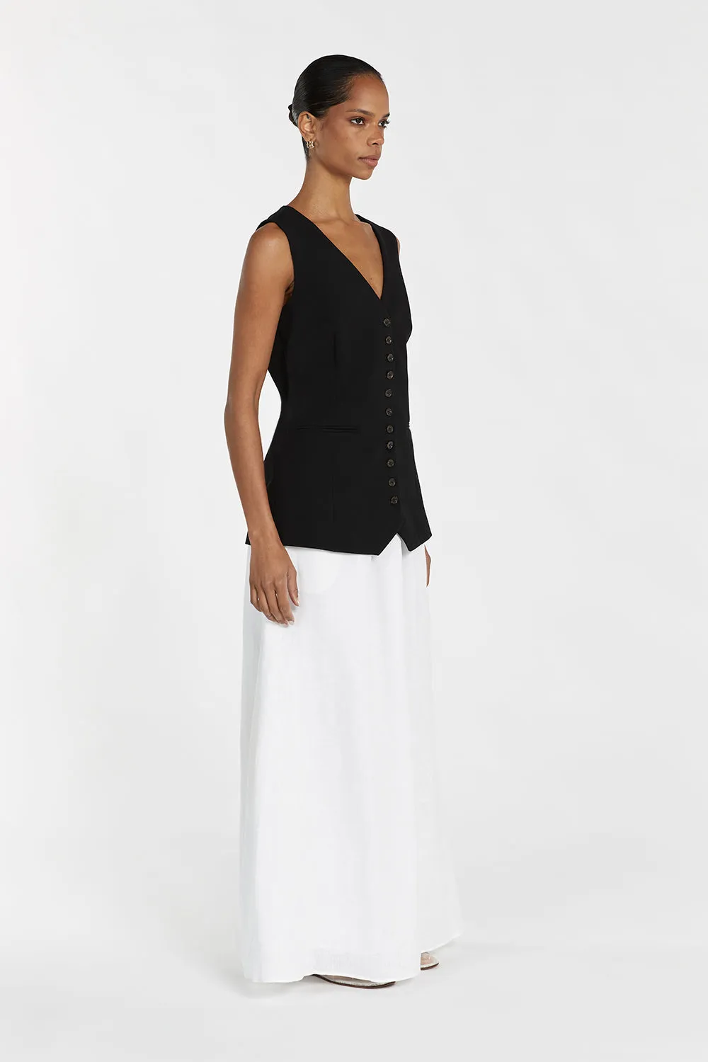 CELINE BLACK LONGLINE VEST