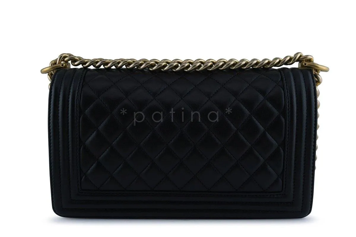 Chanel Black Boy Classic Flap, Medium Lambskin Bag GHW