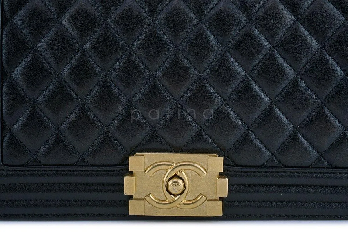 Chanel Black Boy Classic Flap, Medium Lambskin Bag GHW