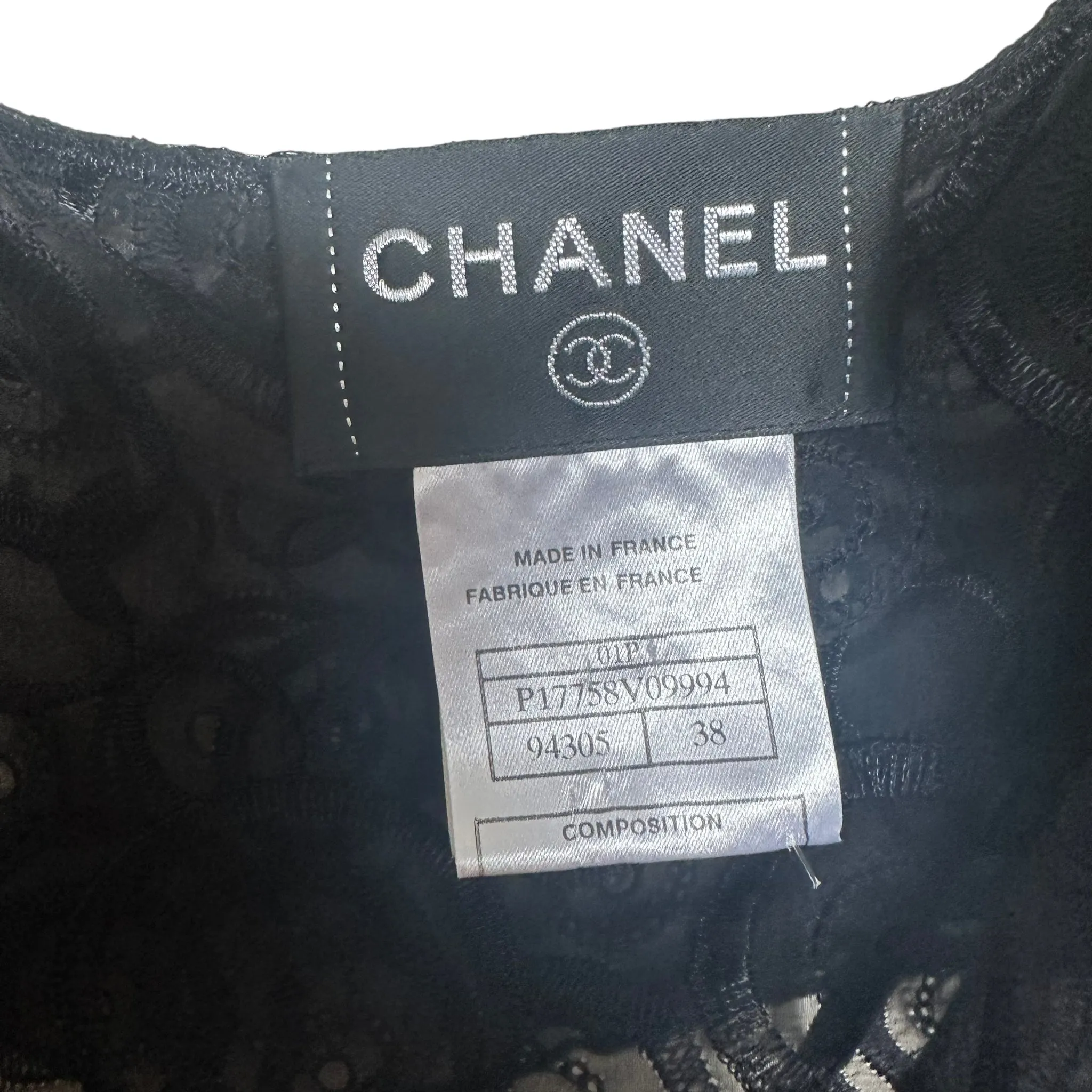 Chanel Black See Through Top