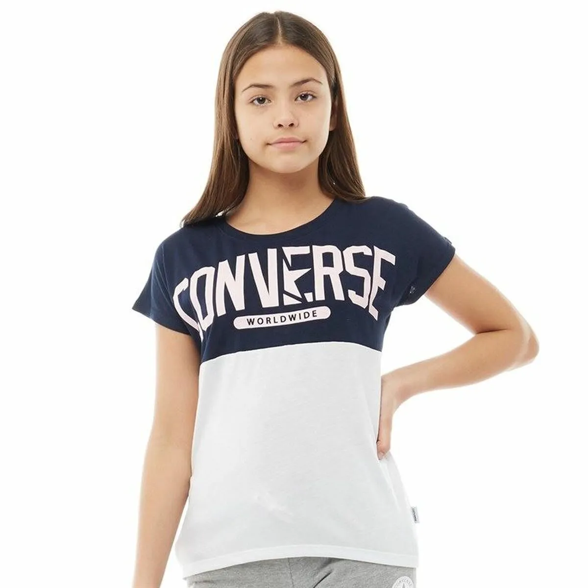 Child's Short Sleeve T-Shirt Converse Worldwide Dark blue