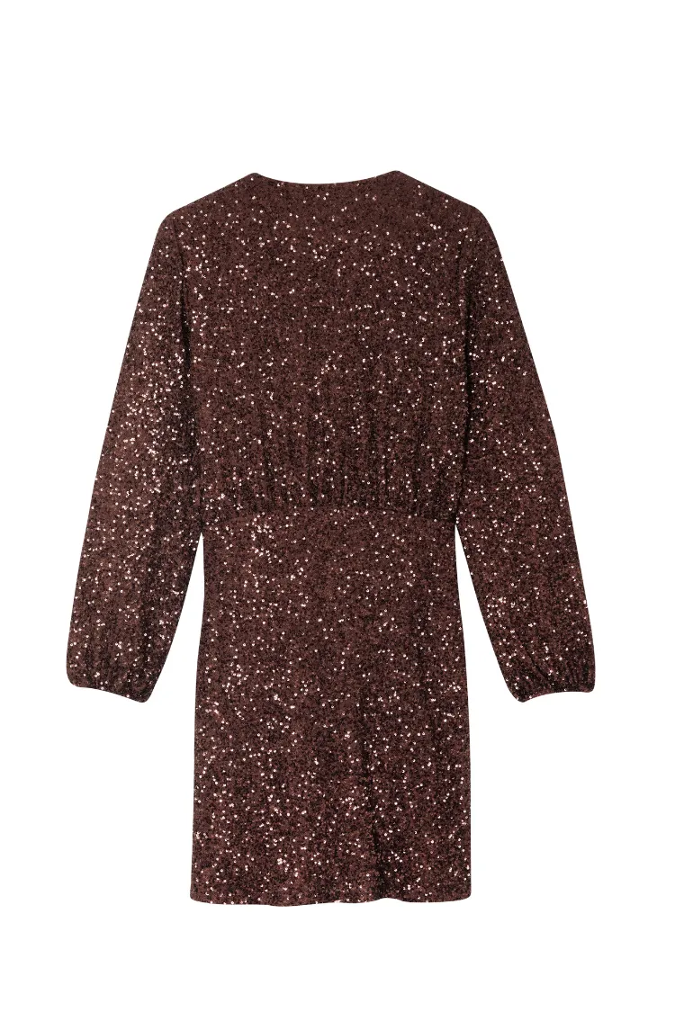 Chocolate Sequin Mini Vienna Dress Petite