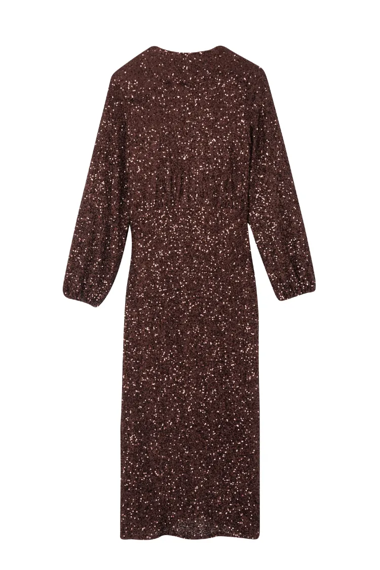 Chocolate Sequin Vienna Dress Petite