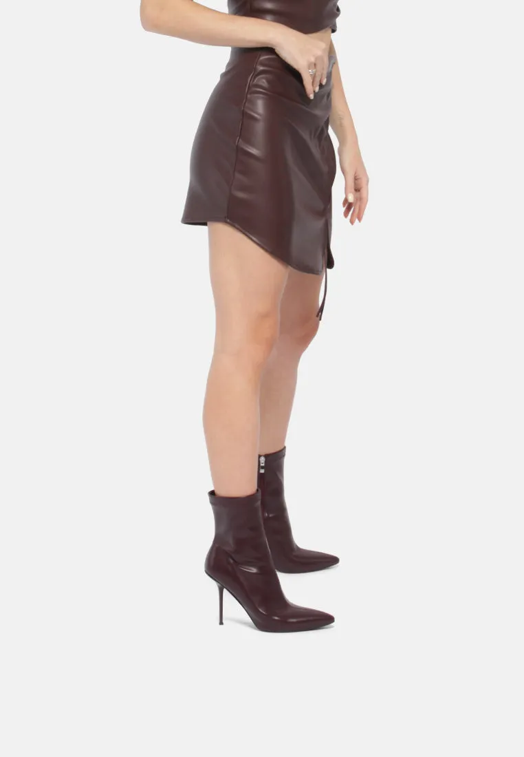 Chocolate Women'S Faux Leather Mini Skirt