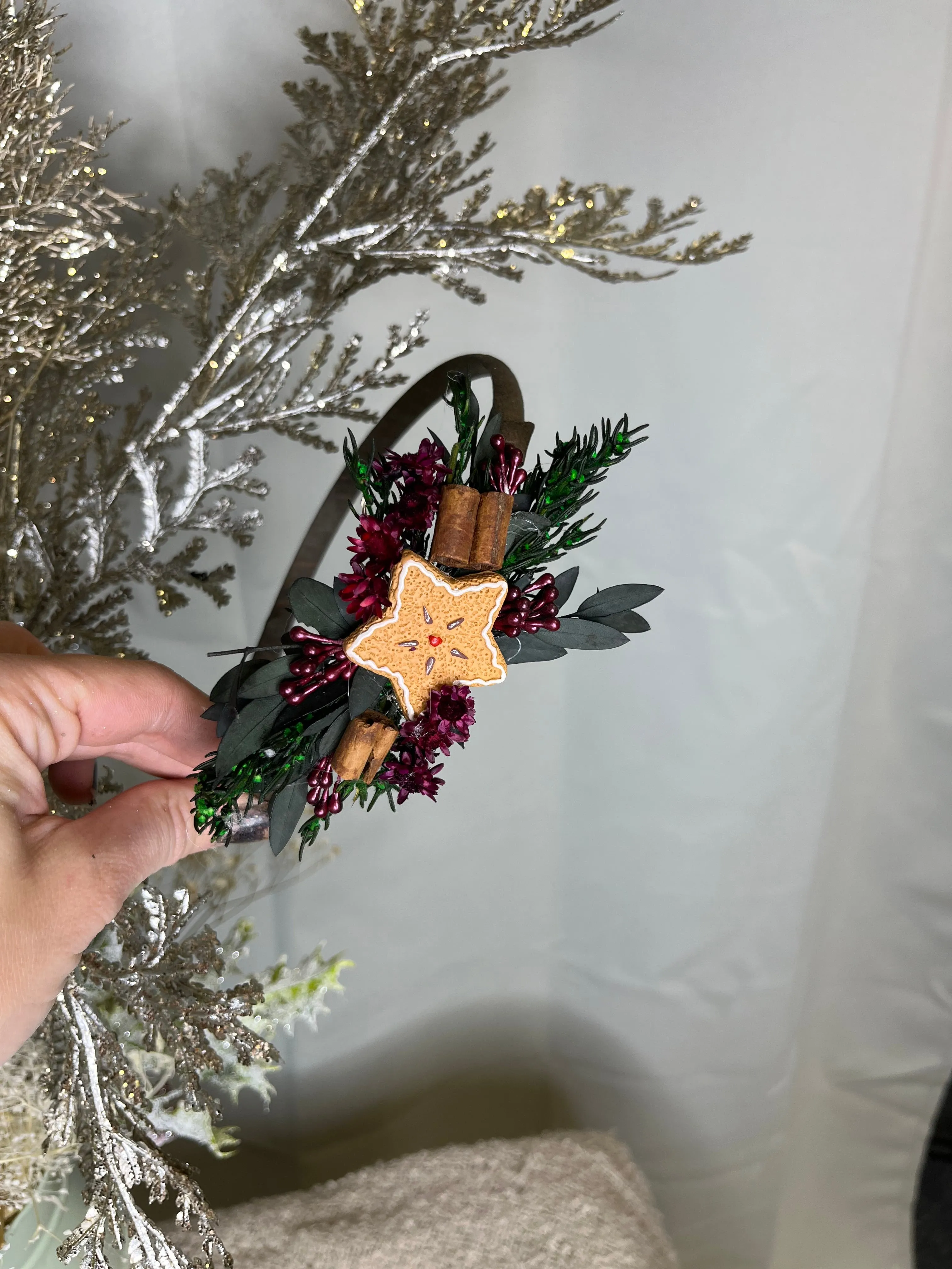 Christmas winter headband with gingerbread