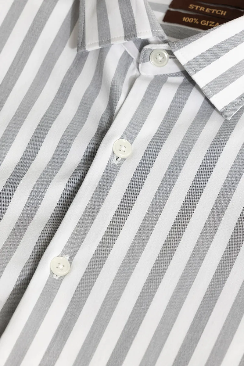 Coastal Stripe Grey Giza Cotton Shirt