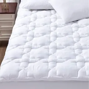 CozyLux Mattress Pad Twin XL Deep Pocket Non Slip Cotton Mattress Topper Breathable and Soft Quilted Fitted Mattress Cover Up to 18 Thick Pillowtop 450GSM Bed Mattress Pad White