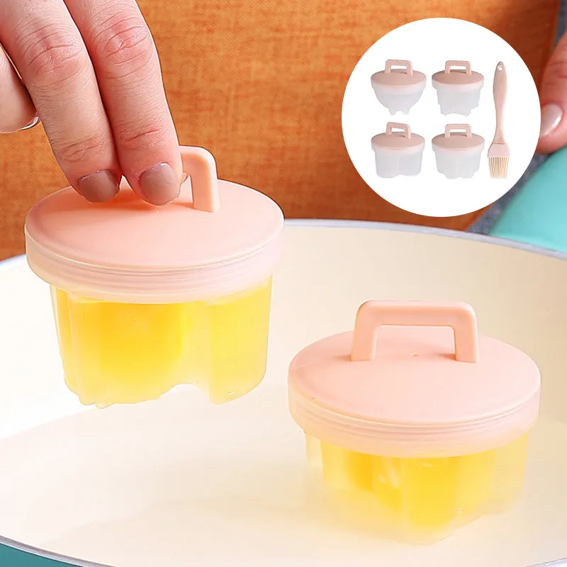 Cute Boiled Egg Mold4 PCS/Set With Brush