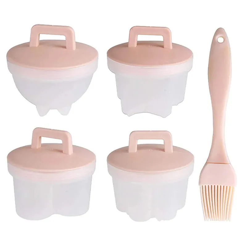 Cute Boiled Egg Mold4 PCS/Set With Brush