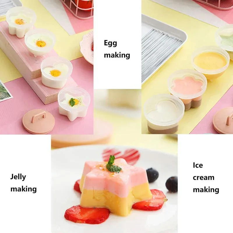 Cute Boiled Egg Mold4 PCS/Set With Brush