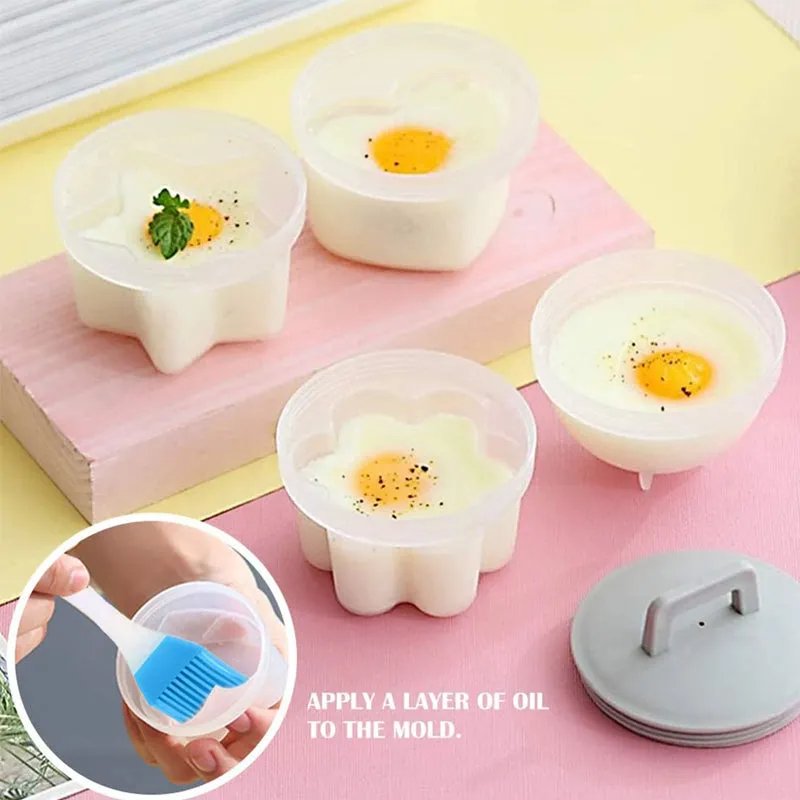 Cute Boiled Egg Mold4 PCS/Set With Brush