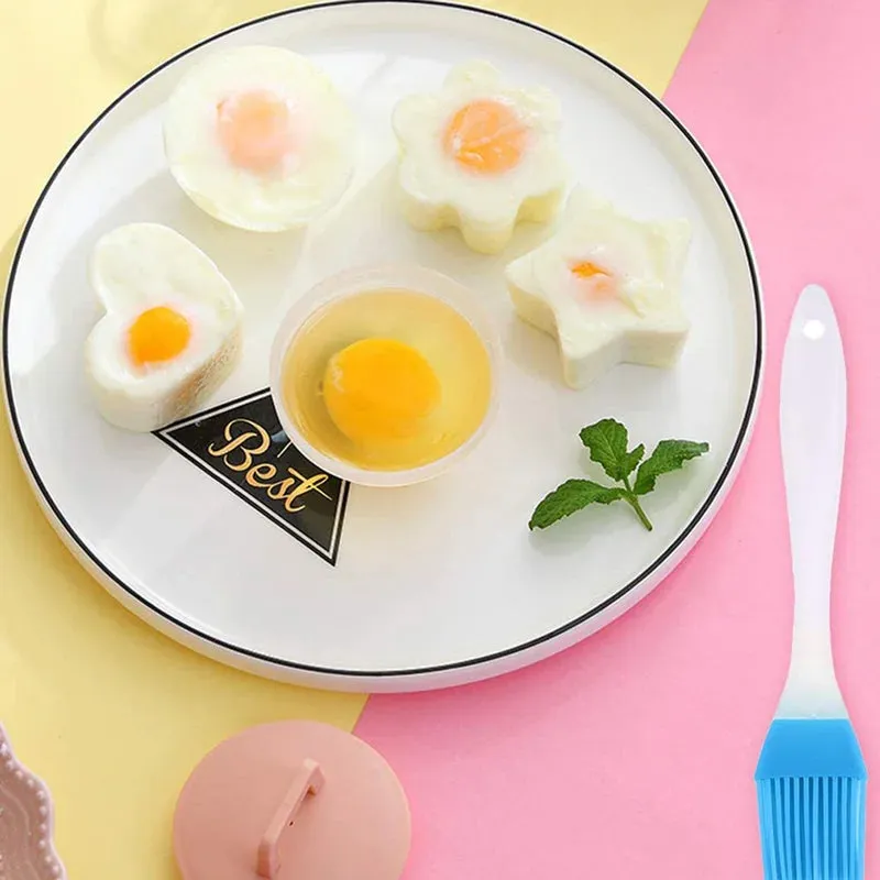 Cute Boiled Egg Mold4 PCS/Set With Brush