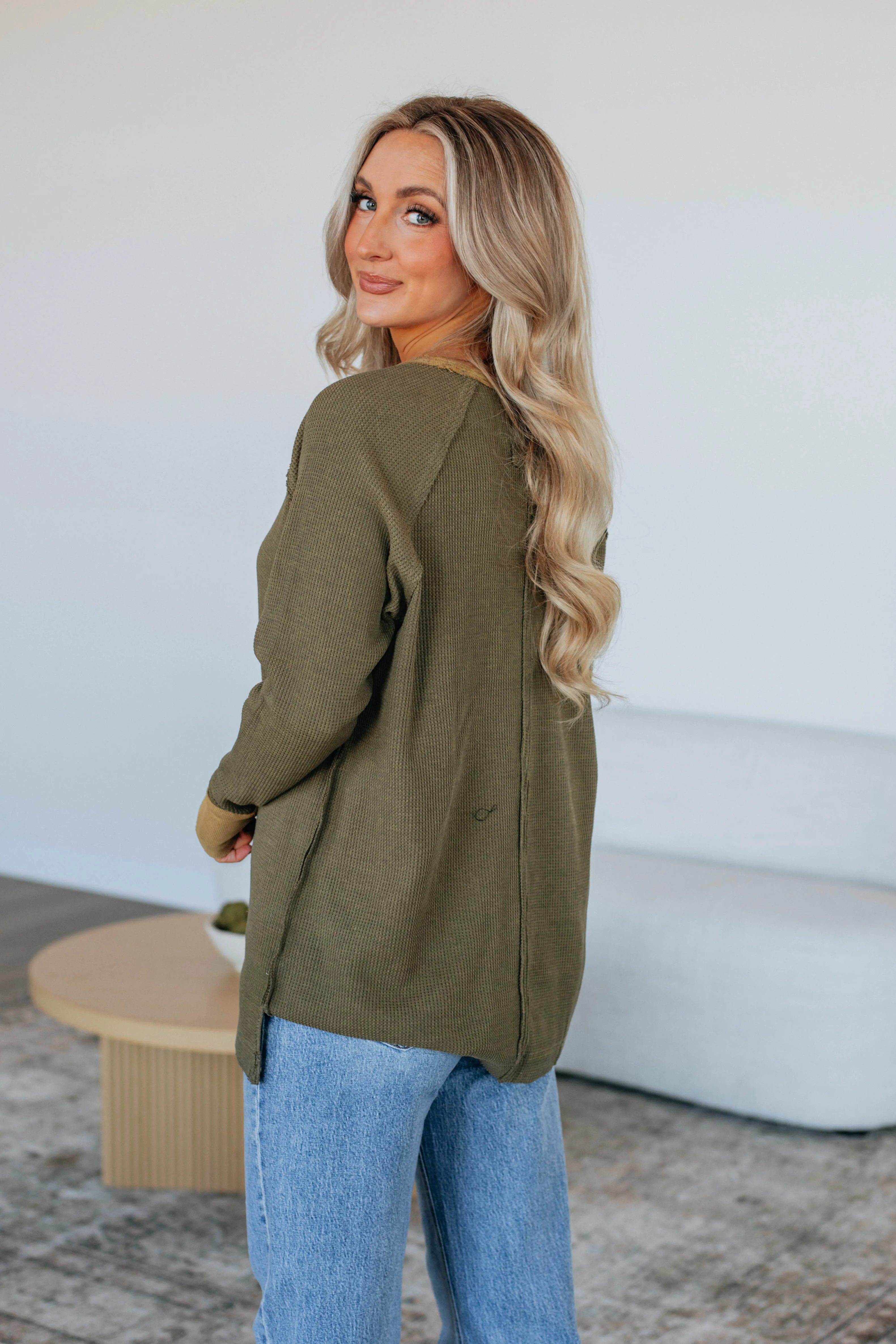 Dafina Knit Top - Dark Olive