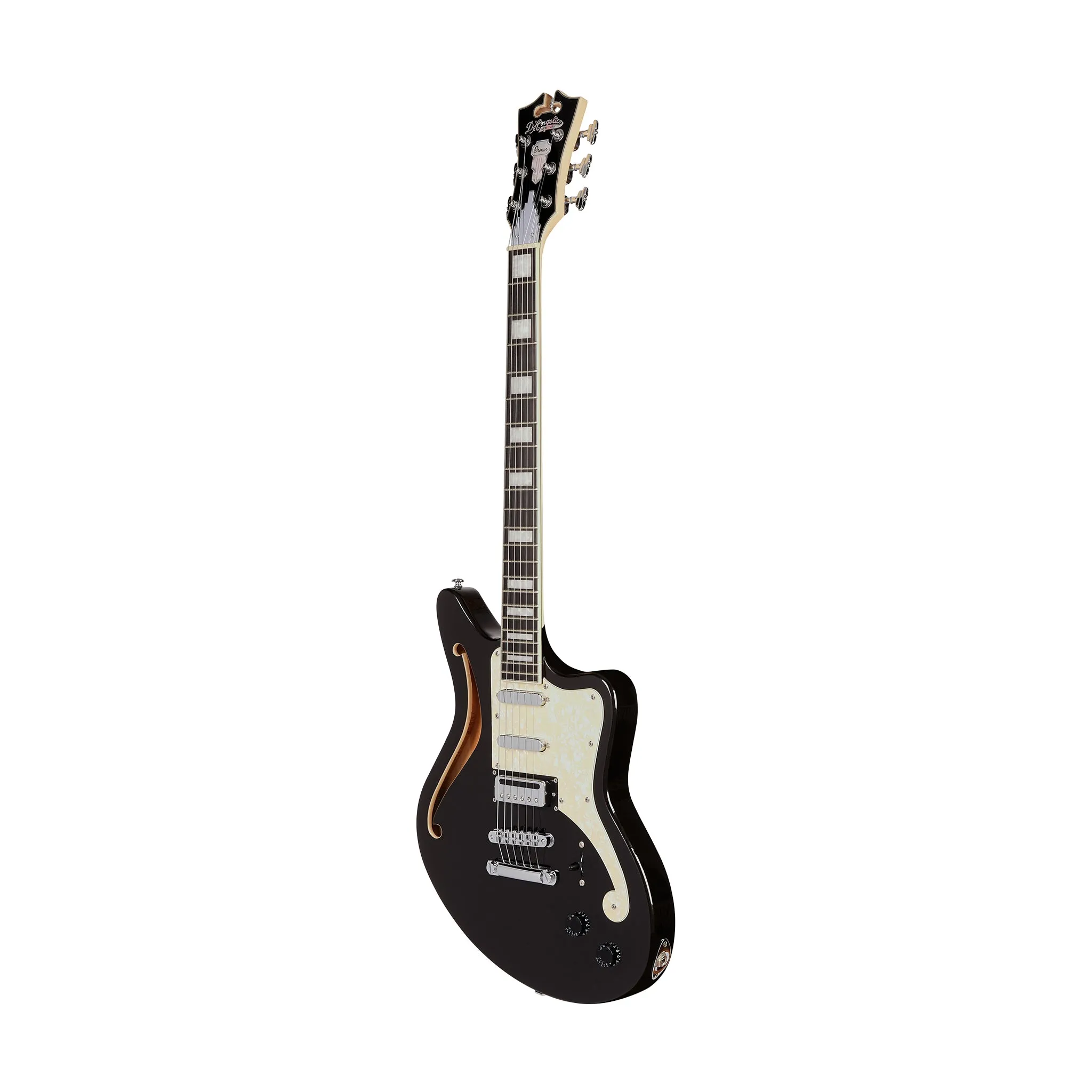 D'Angelico Premier Bedford Semi Hollow Electric Guitar, Black Flake